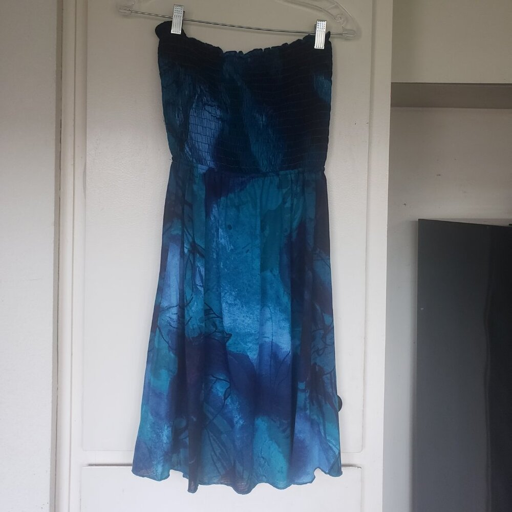 Turquoise Dress Mossimo tube top with Ties in the back Size M